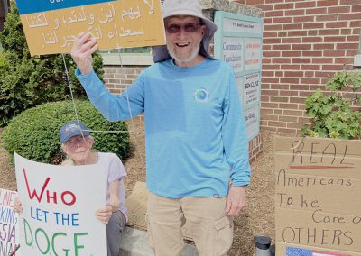 hands off protest sign